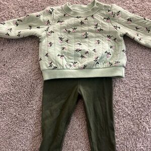 Cat & Jack Mint Green Floral Baby Outfit
